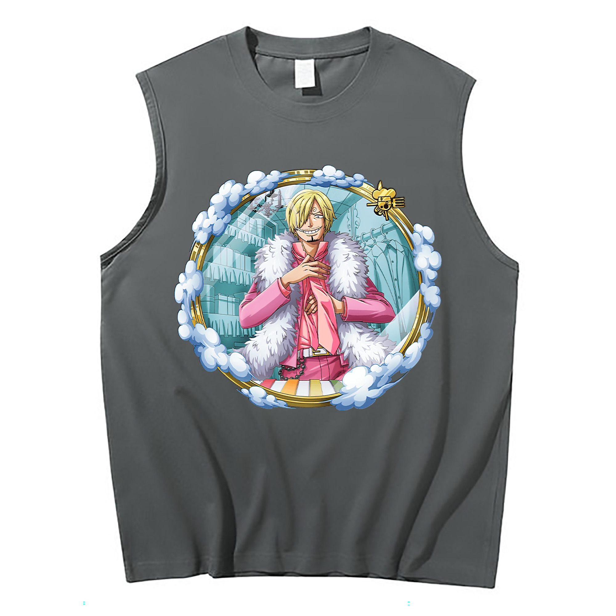 （画像用） ワンピース サンジ ONE PIECE Sanji コットン100％タンクトップ（フロントプリント）